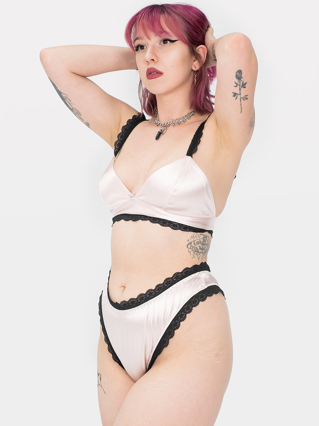 Charm Pink Satin Thongs
