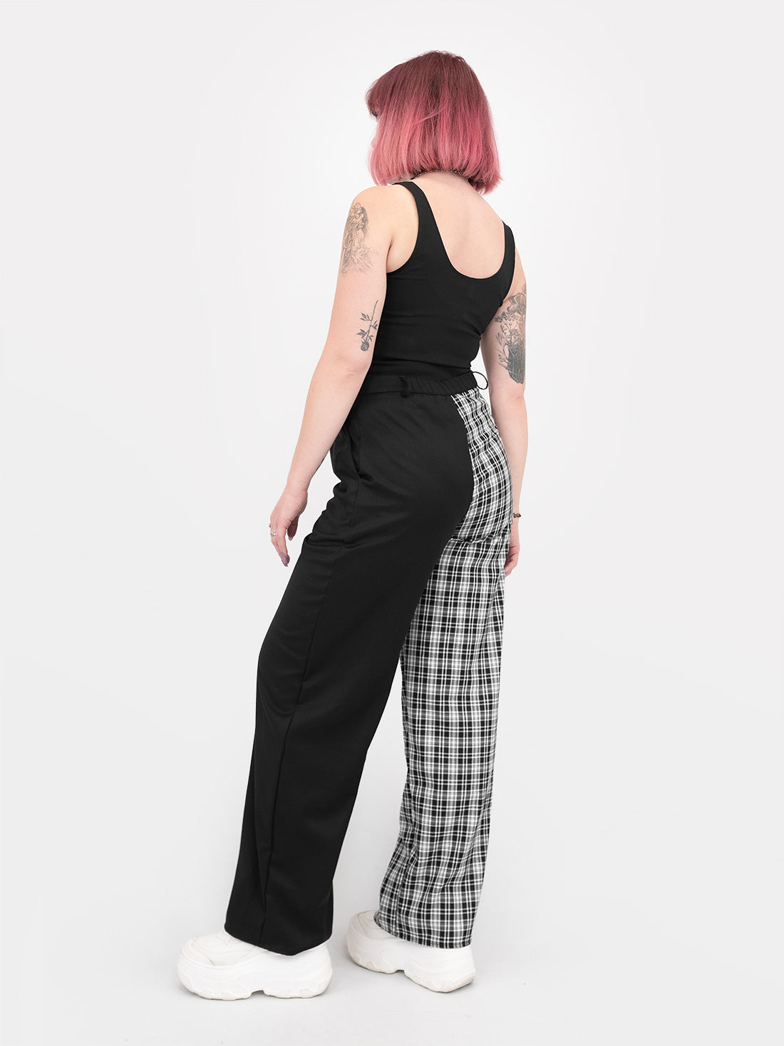 Dogma Straight Leg Contrast Plaid Trousers