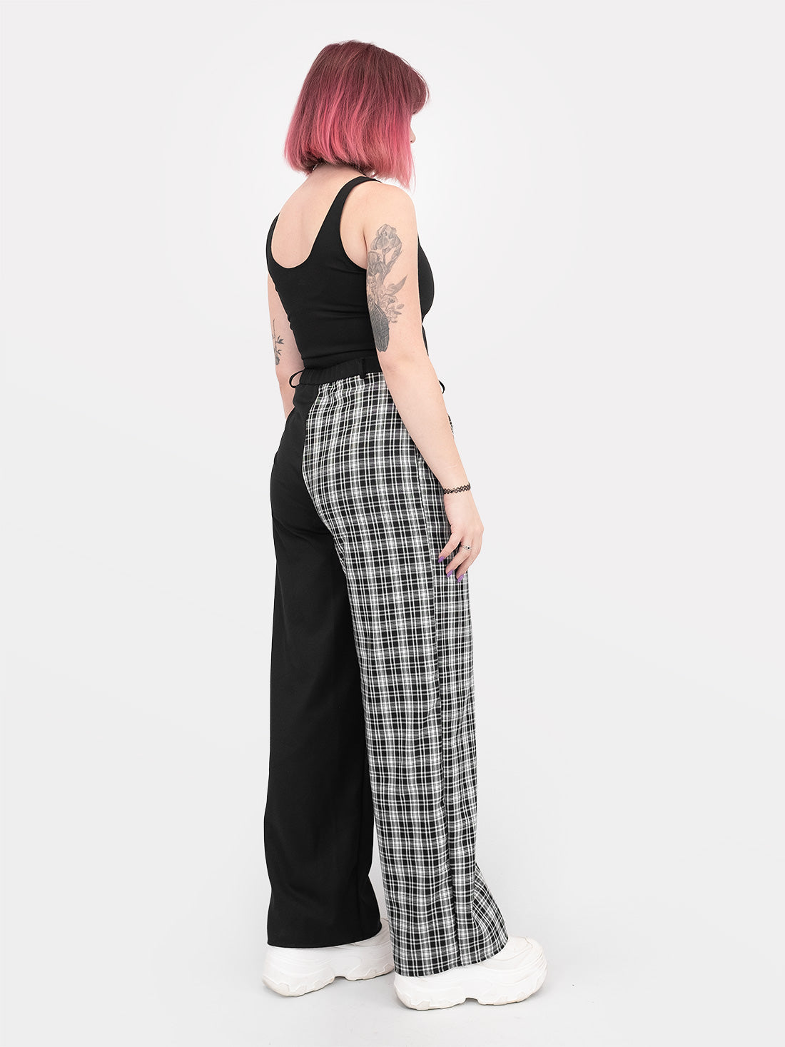 Dogma Straight Leg Contrast Plaid Trousers