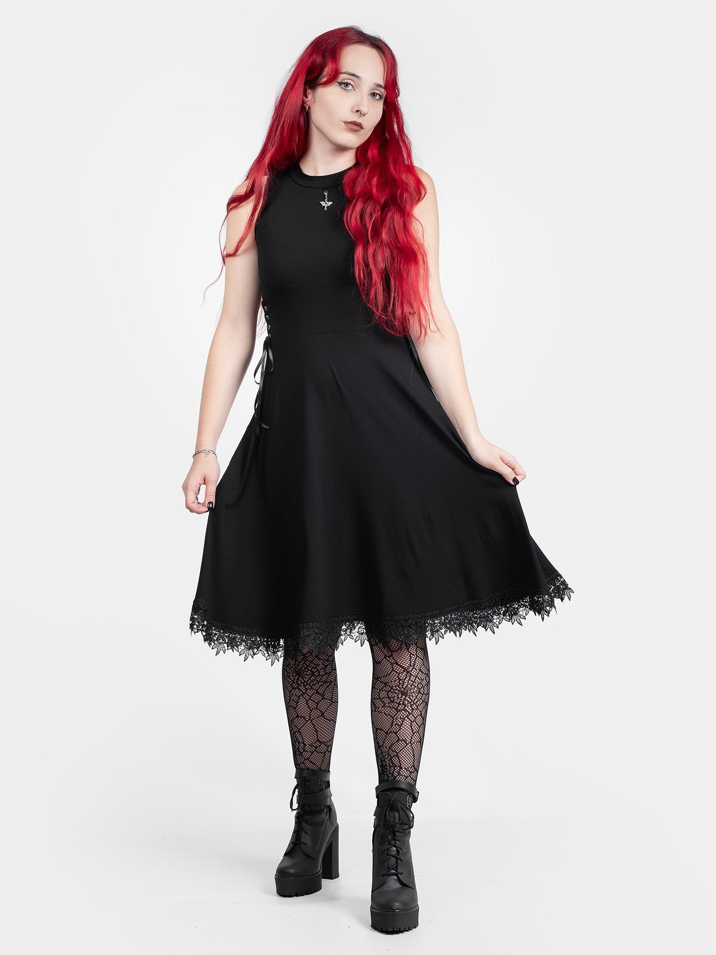 Sempiternal Turtleneck Lace Up Dress