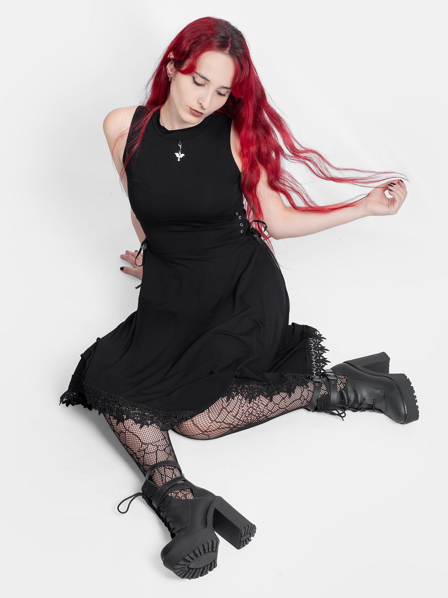 Sempiternal Turtleneck Lace Up Dress