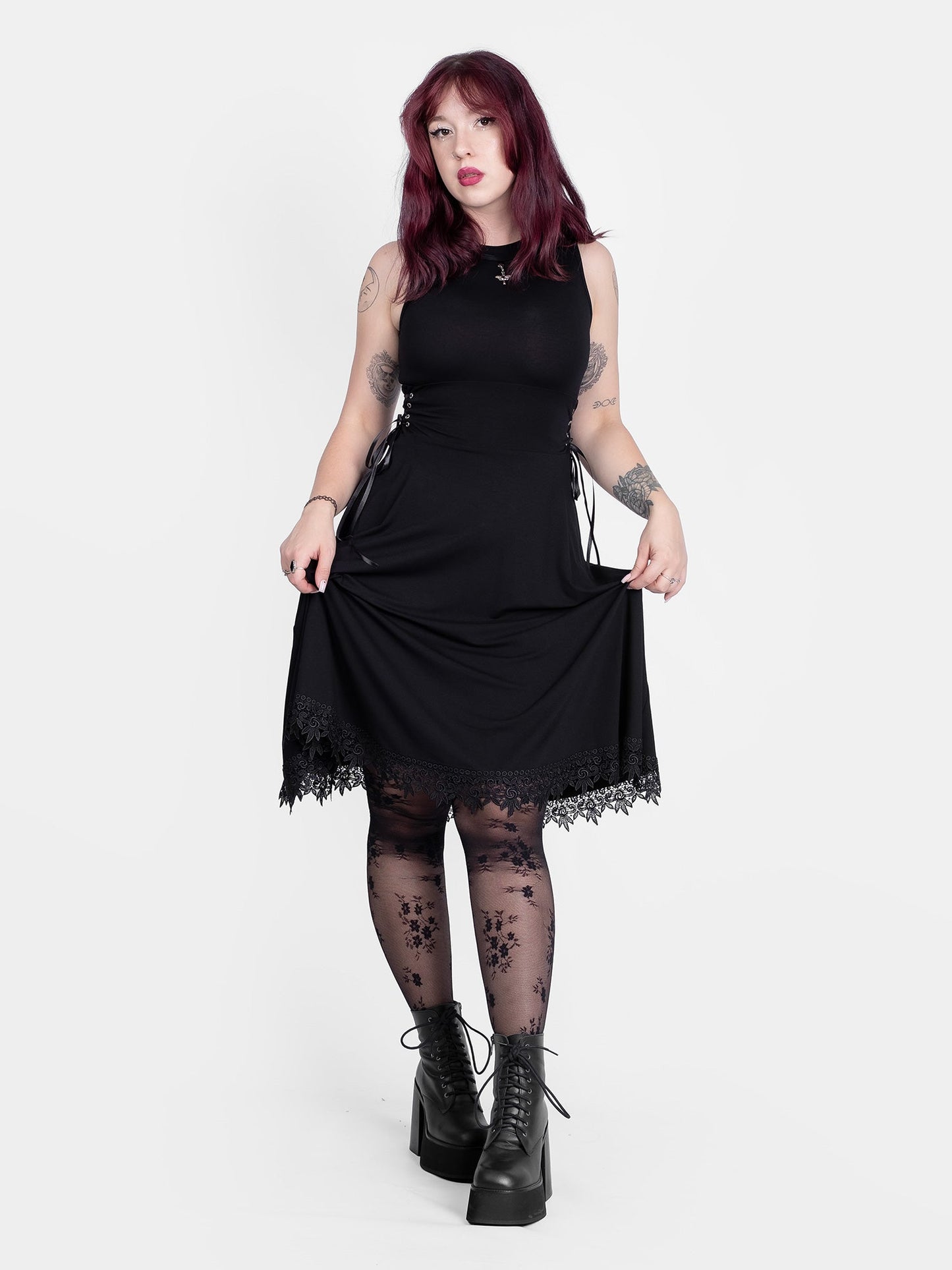 Sempiternal Turtleneck Lace Up Dress