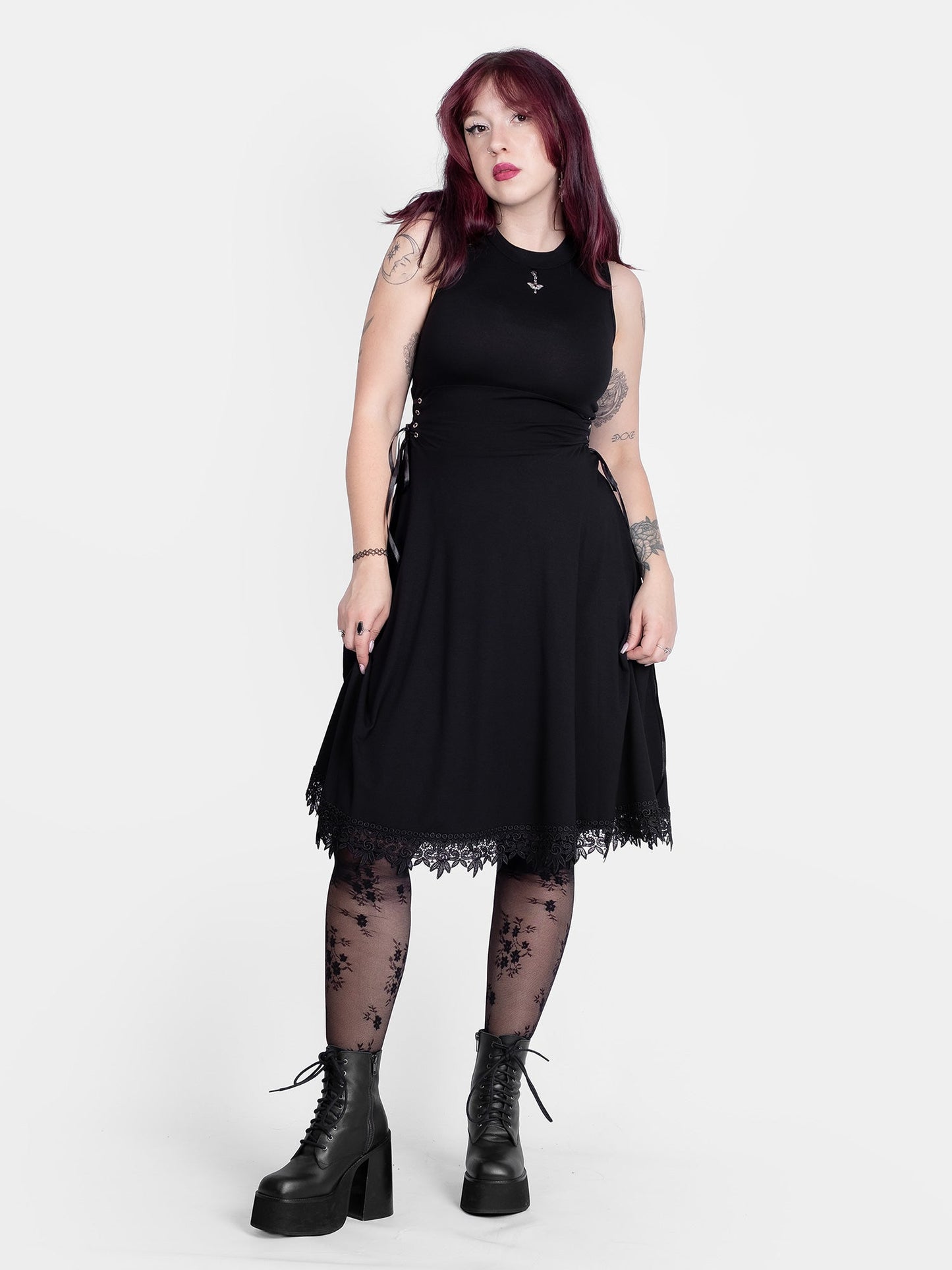 Sempiternal Turtleneck Lace Up Dress