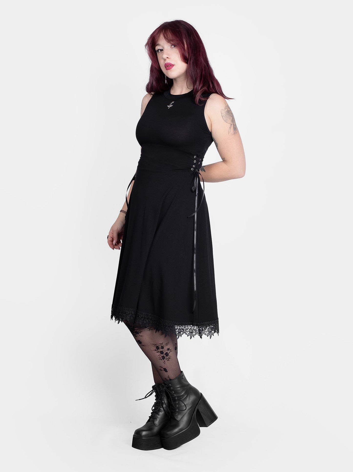 Sempiternal Turtleneck Lace Up Dress