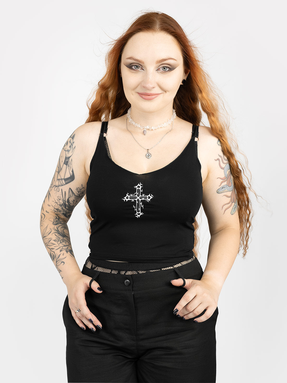 Haunted Cross Crop Top