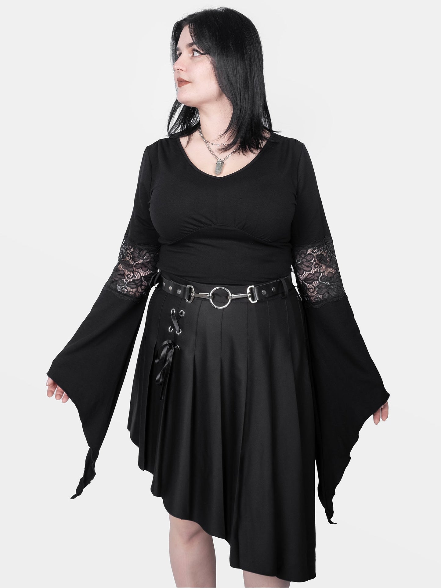 Delilah Pleated Lace Up Skirt