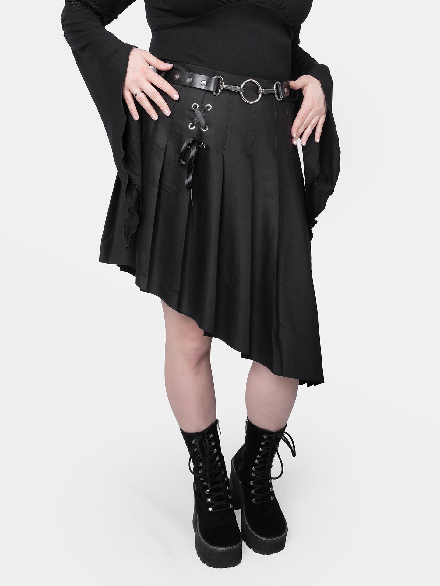 Delilah Pleated Lace Up Skirt