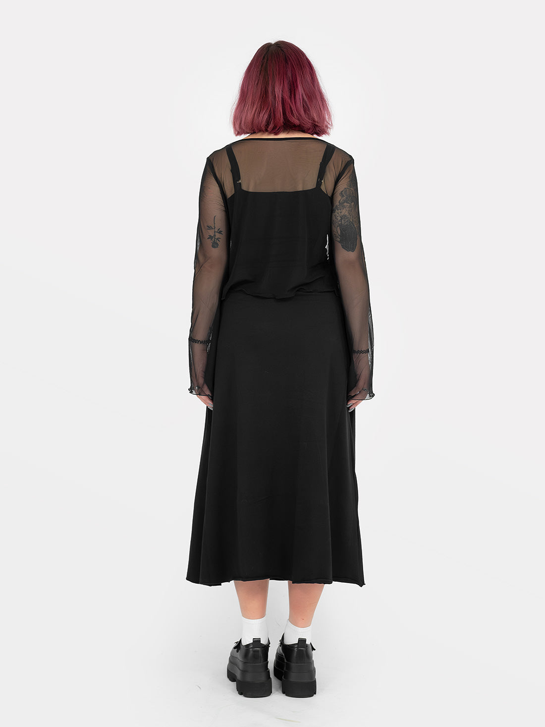 Demeter Black Slit Midi Skirt