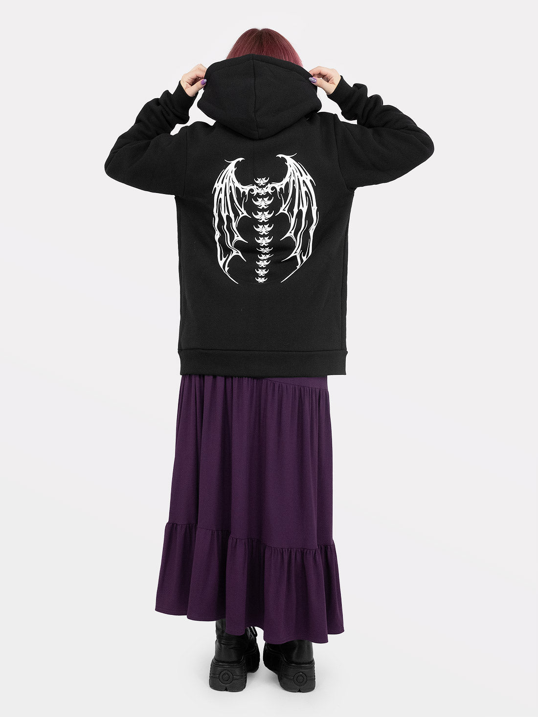 Demon Wings Zipped Organic Cotton Hoodie