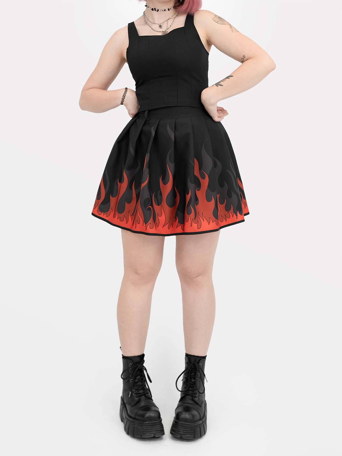 Ember Flames Pleated Skirt
