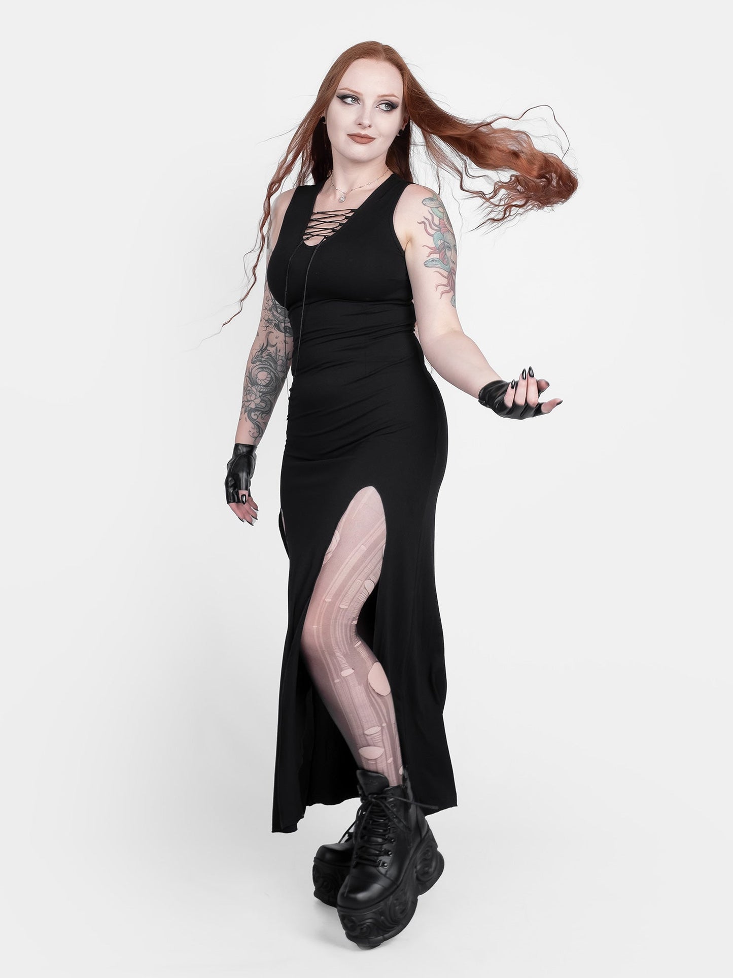 Vesper Lace Up Maxi Dress