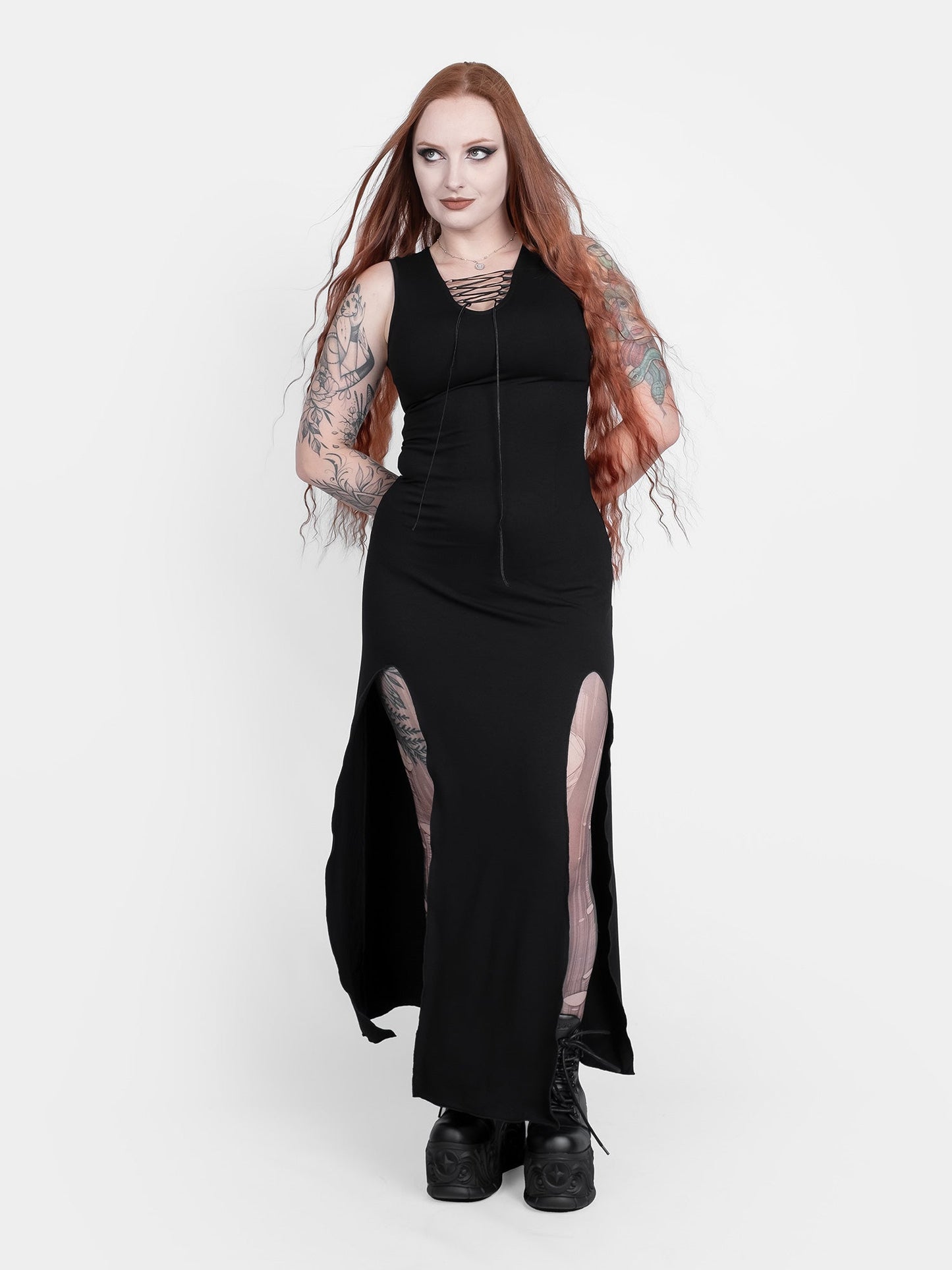 Vesper Lace Up Maxi Dress