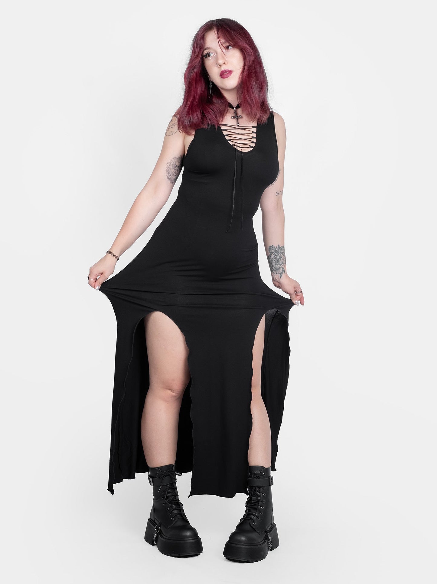 Vesper Lace Up Maxi Dress