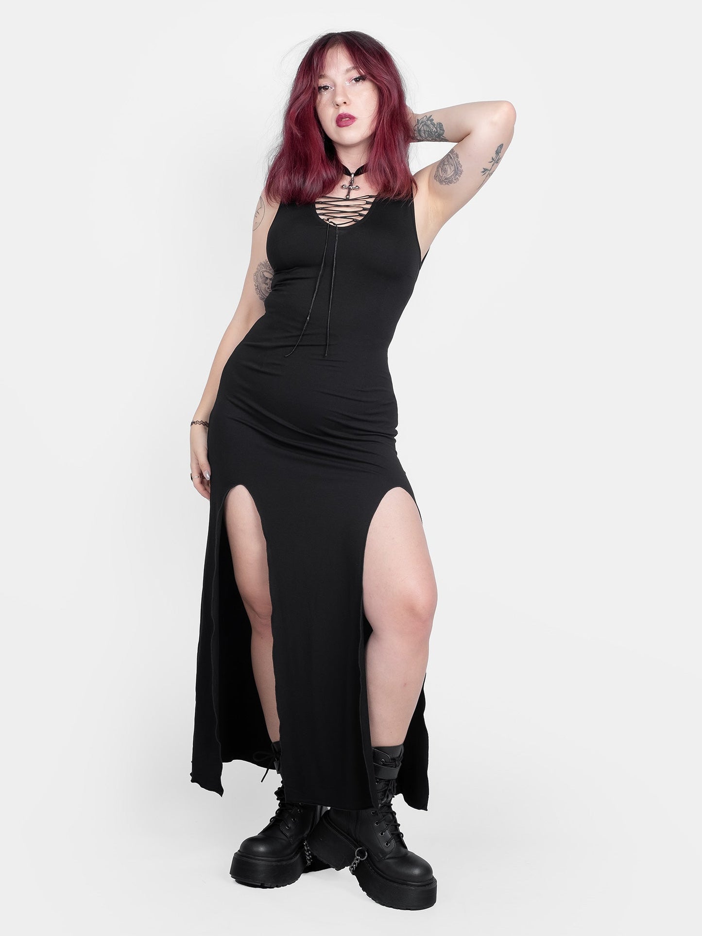 Vesper Lace Up Maxi Dress