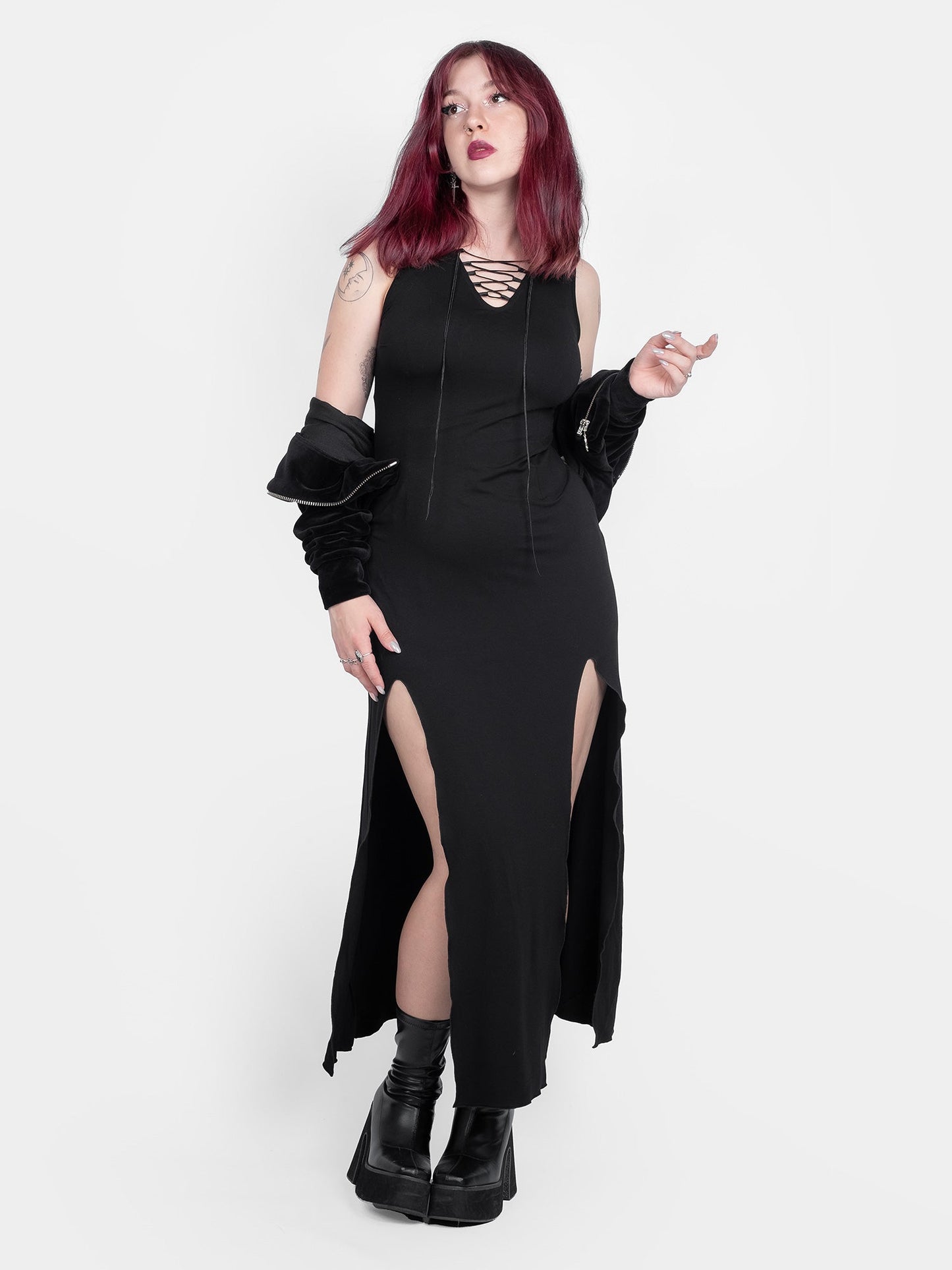 Vesper Lace Up Maxi Dress