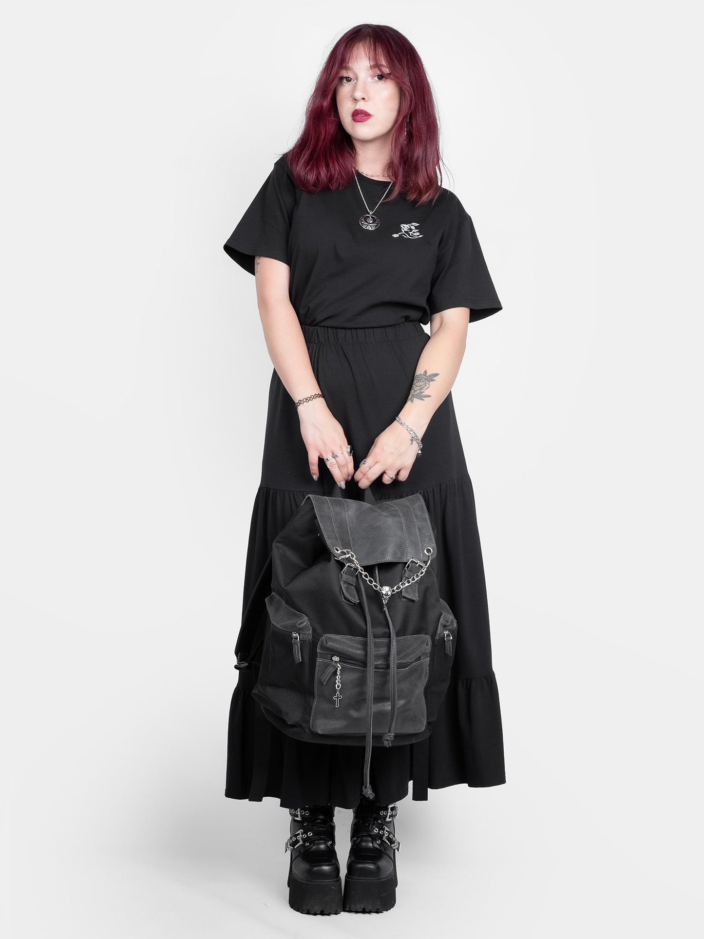 Worship Crow Large Leather Backpack