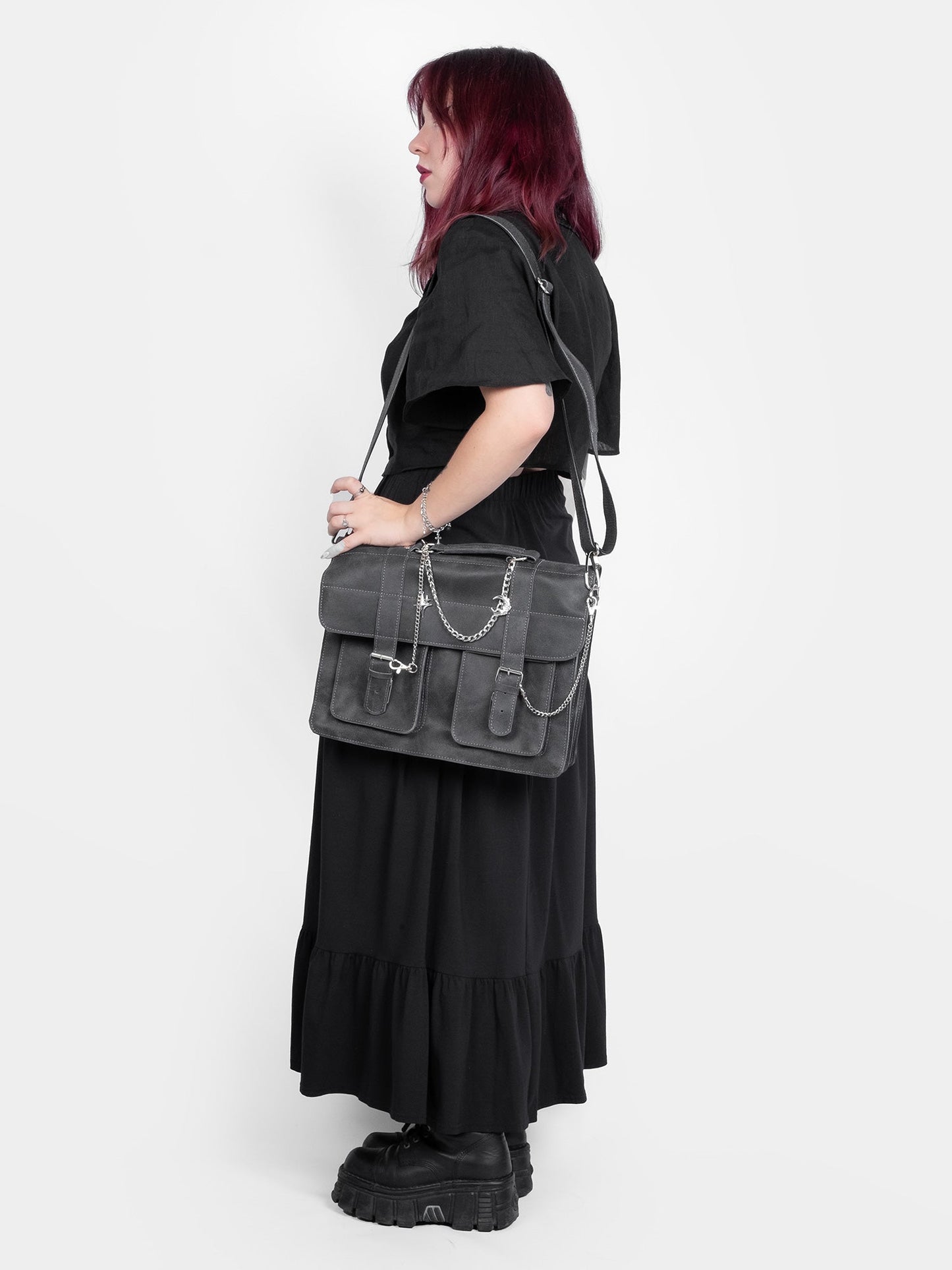 Ligeia Leather Messenger Bag