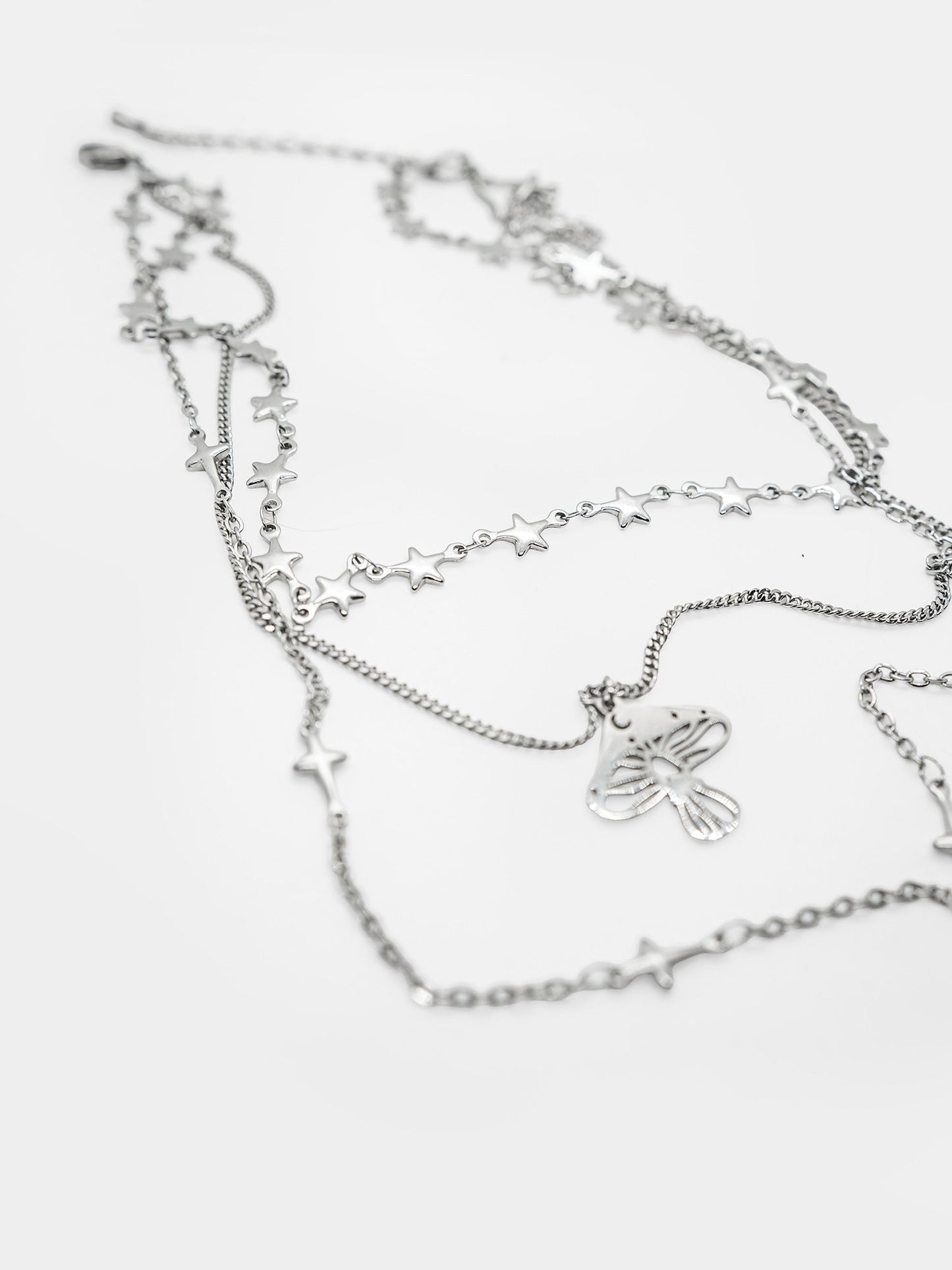 Folk Mushroom Triple Necklace