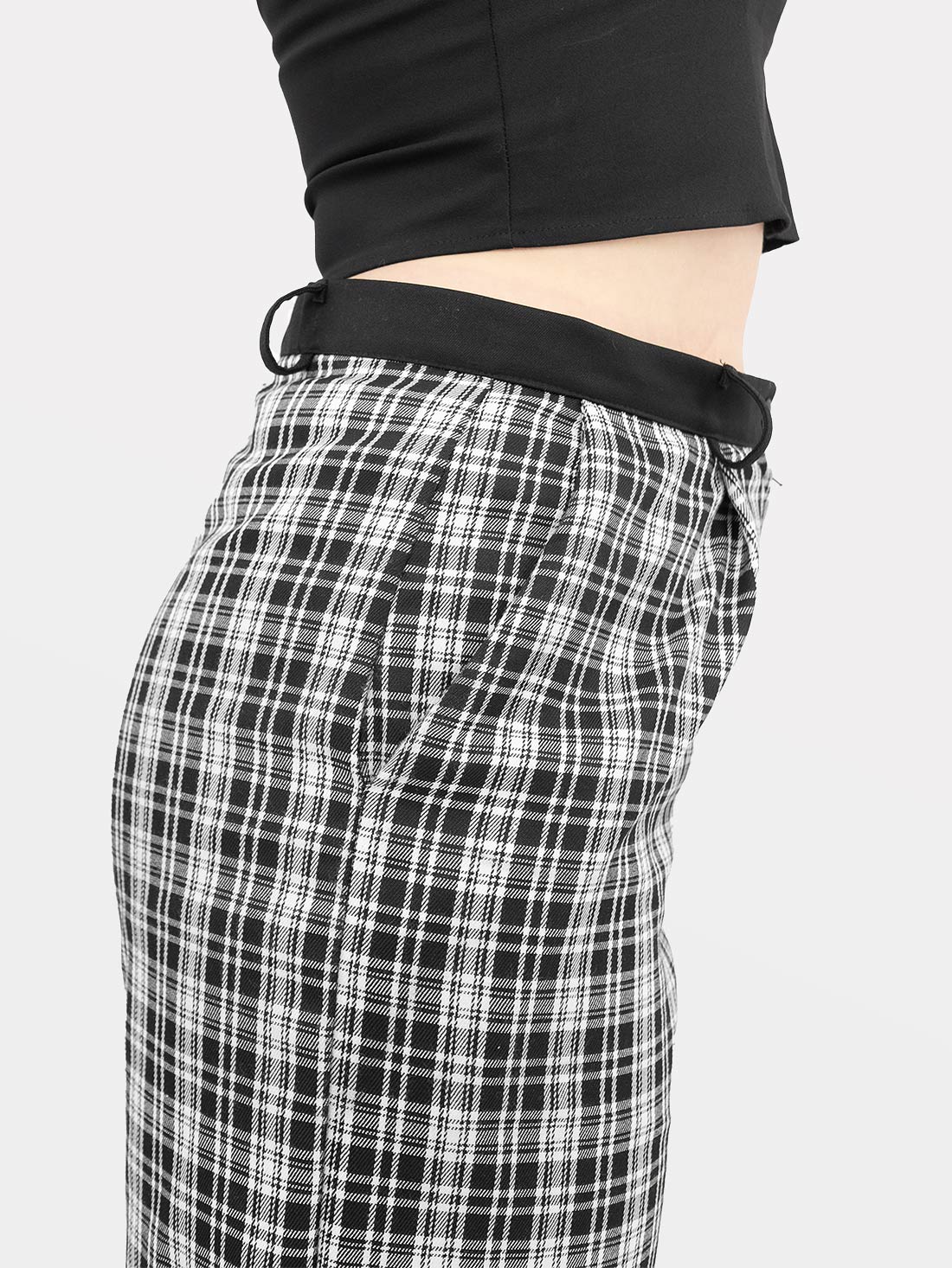 Dogma Straight Leg Contrast Plaid Trousers