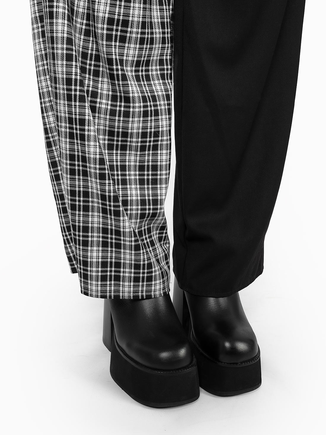 Dogma Straight Leg Contrast Plaid Trousers