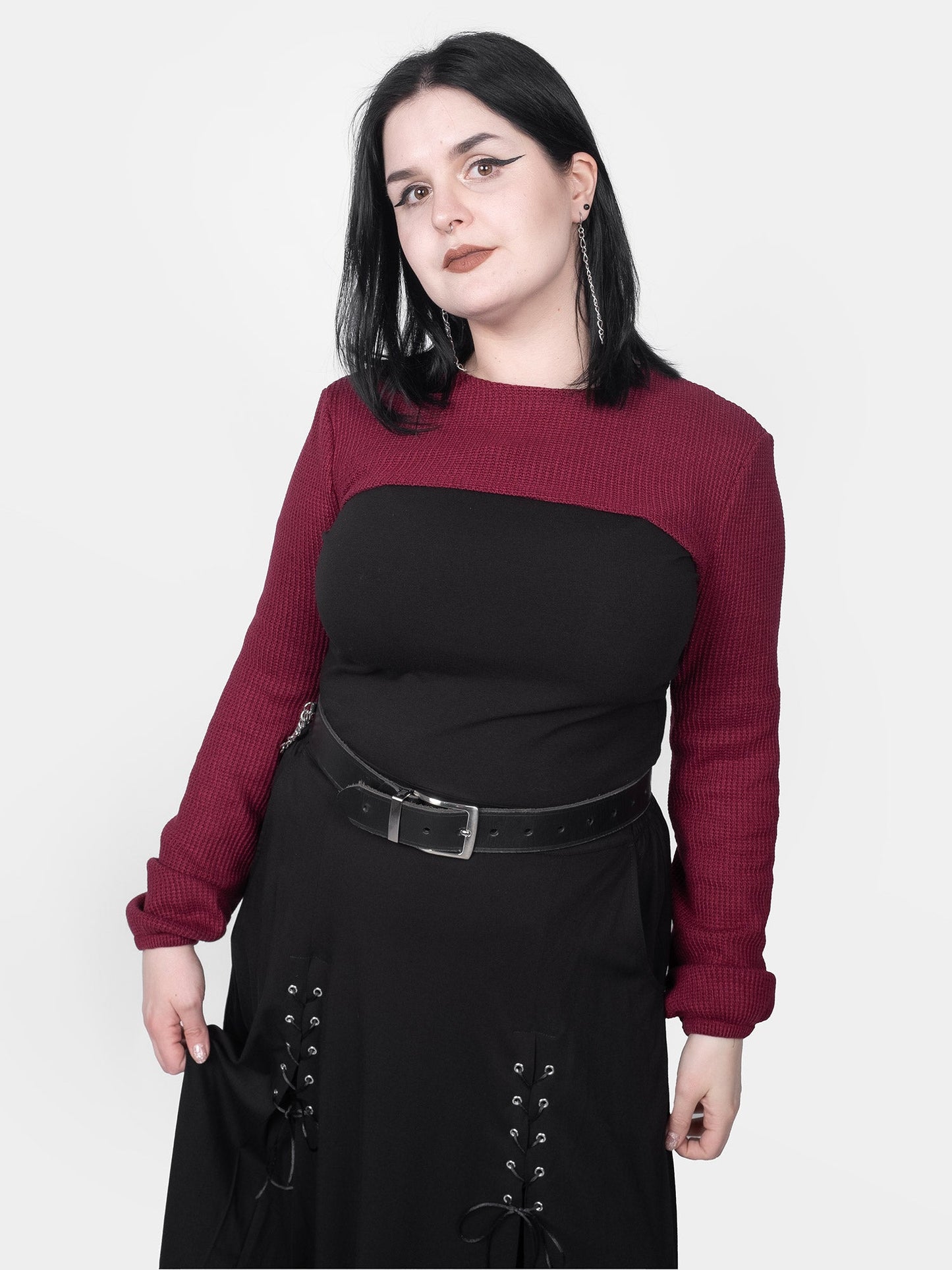 Ingrid Burgundy Knitted Shrug