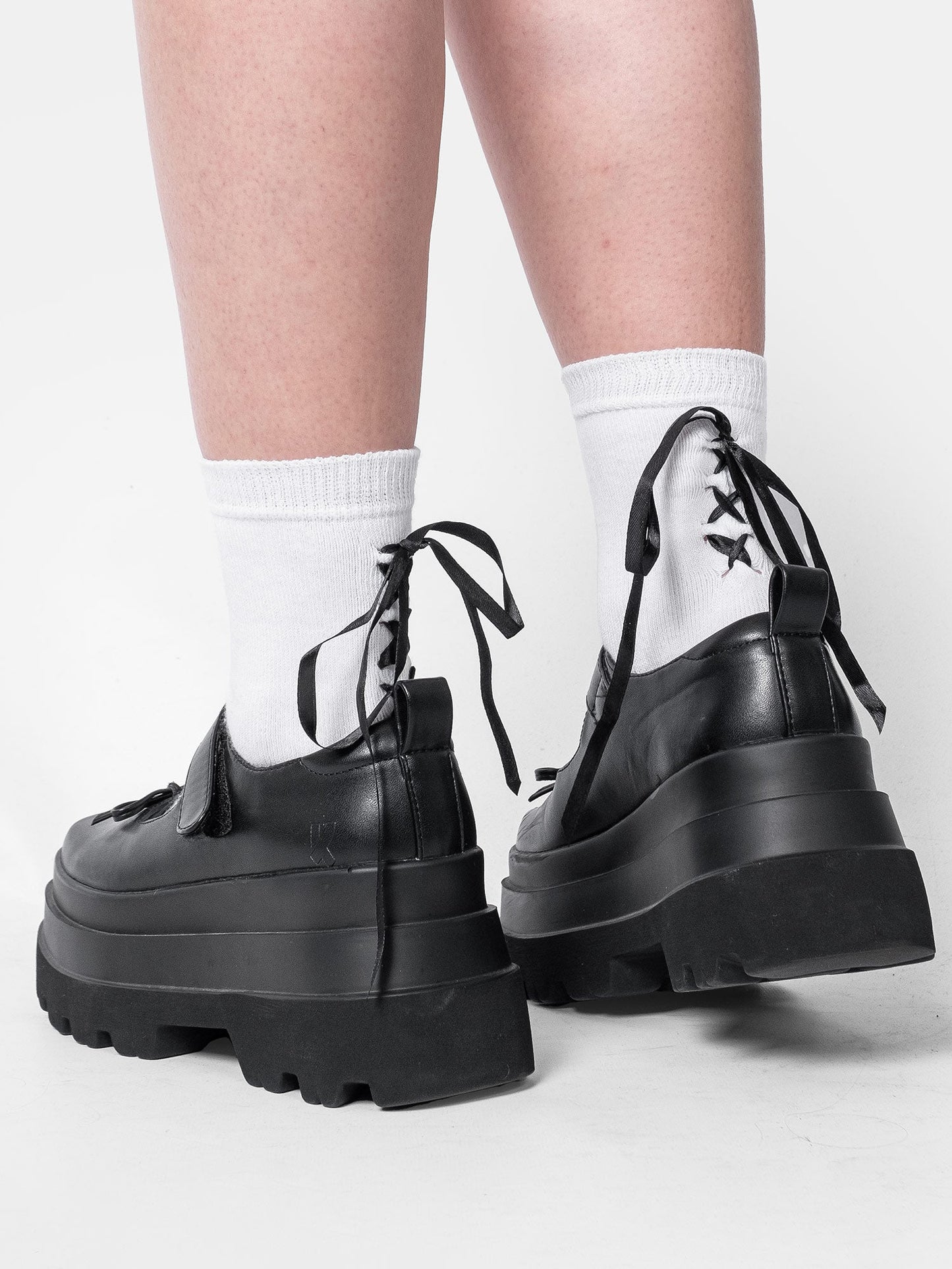 White Socks With Lacing
