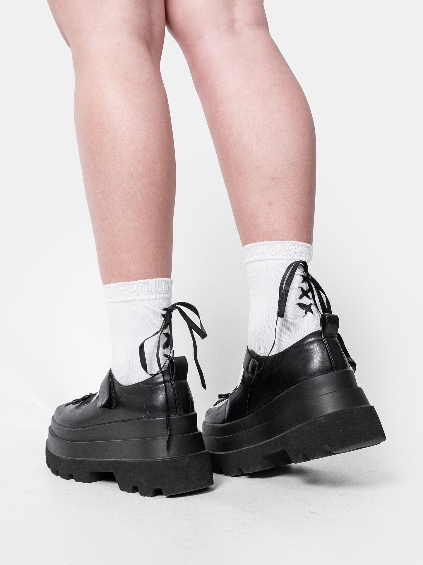 White Socks With Lacing