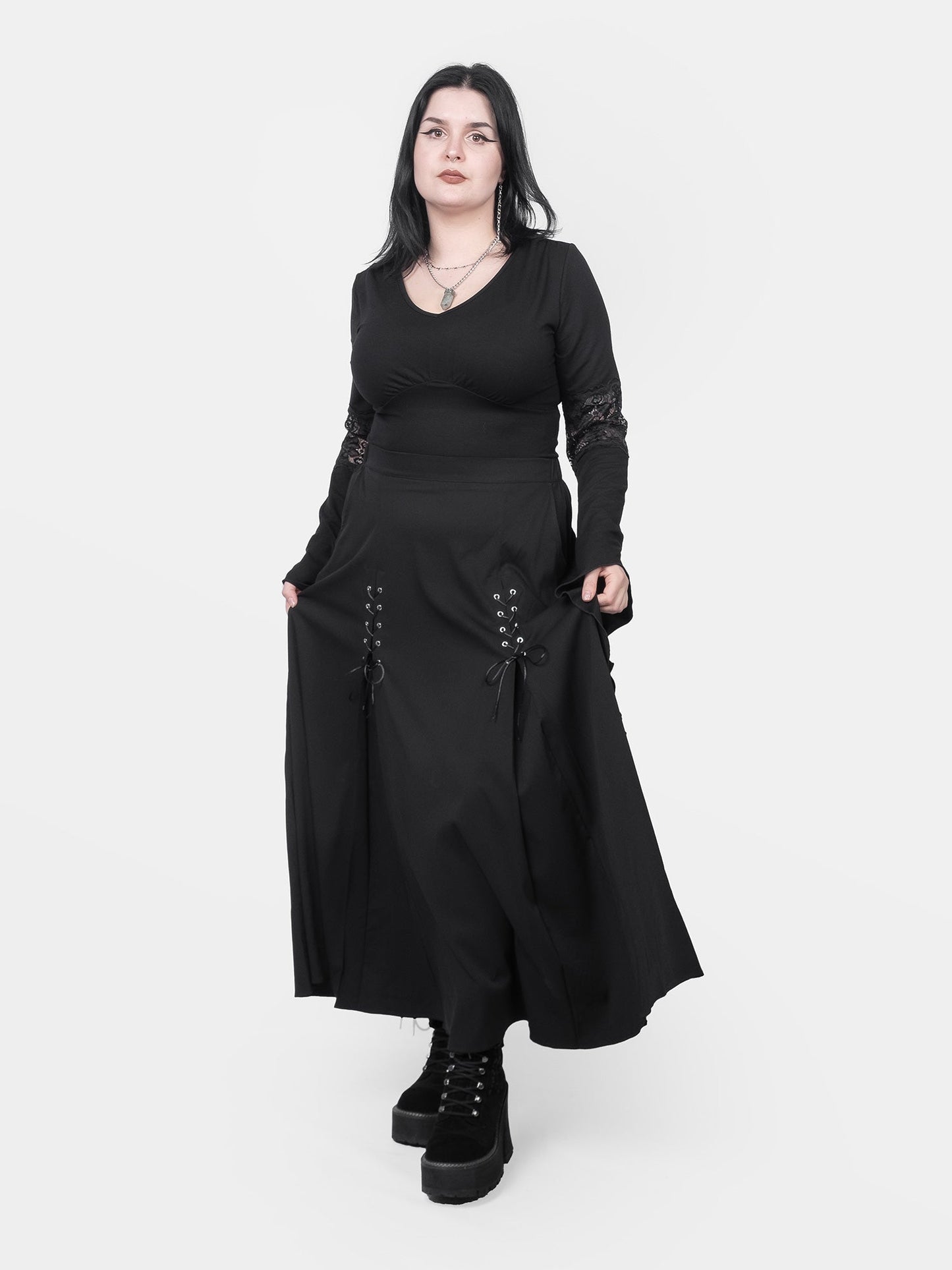 Lucretia Lace Up Maxi Skirt