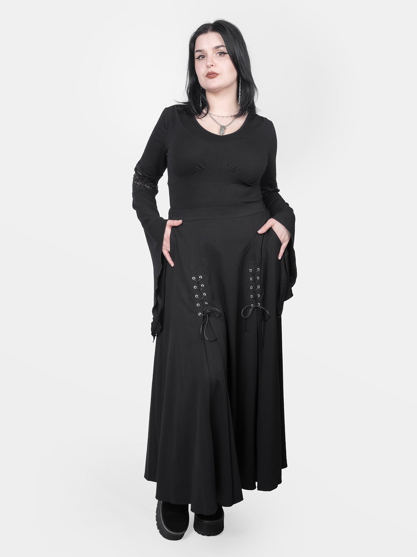 Lucretia Lace Up Maxi Skirt