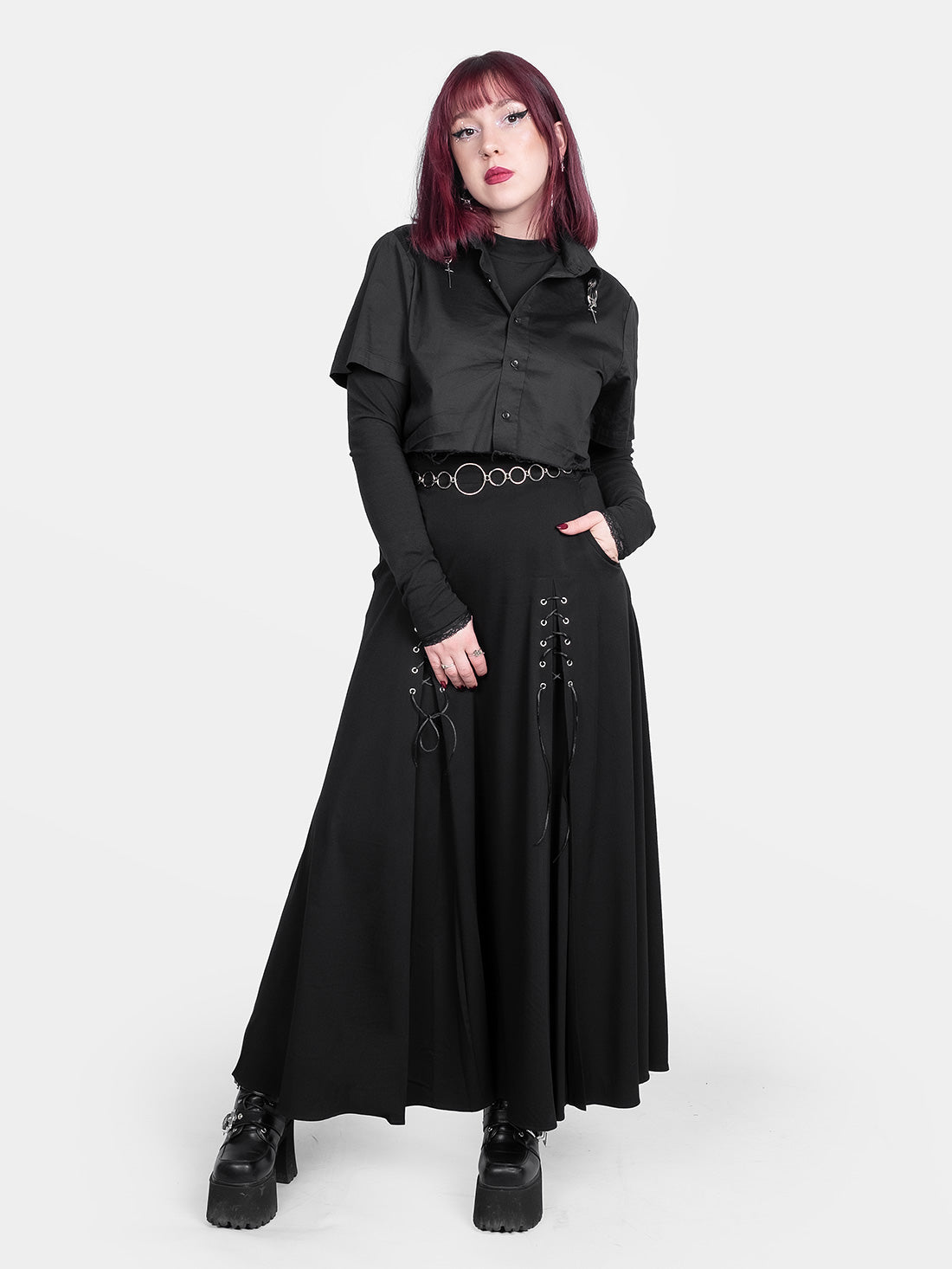 Lucretia Lace Up Maxi Skirt