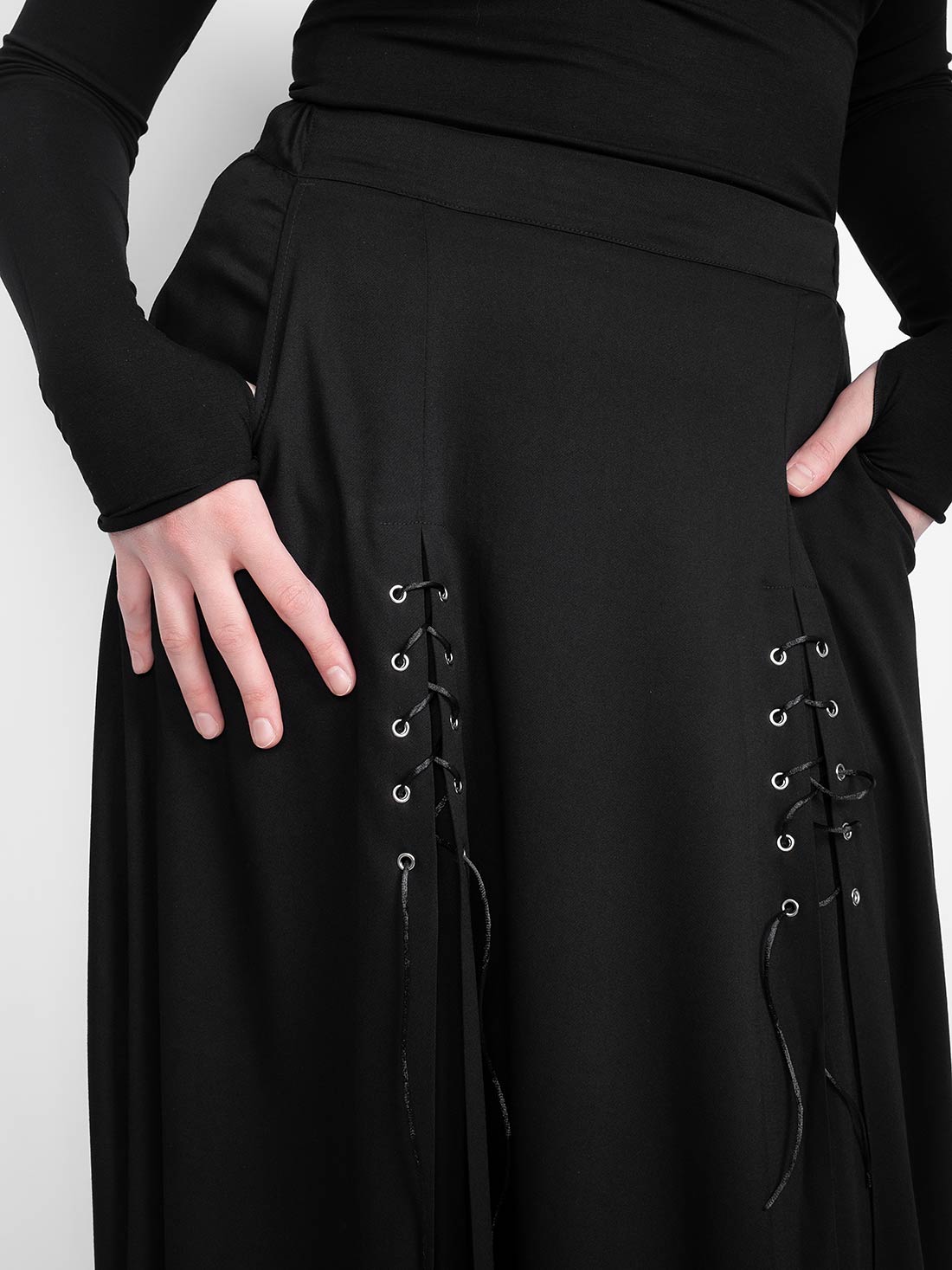 Lucretia Lace Up Maxi Skirt