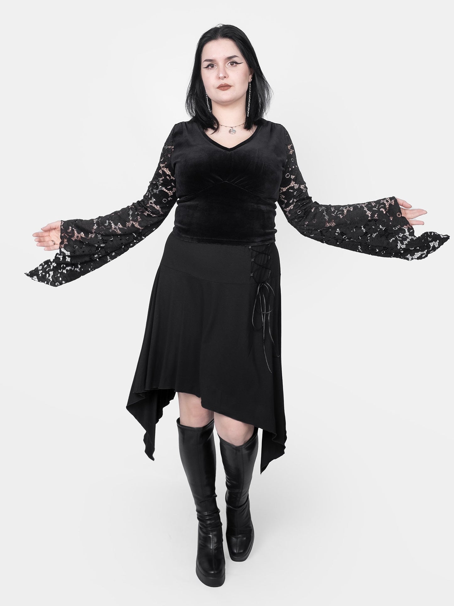 Lilith Asymmetrical Laced Up Skirt