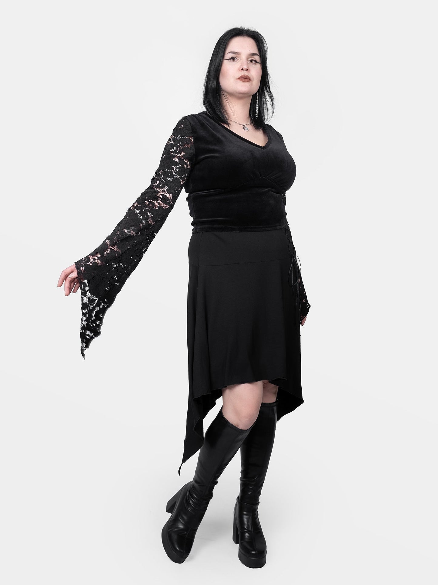 Lilith Asymmetrical Laced Up Skirt