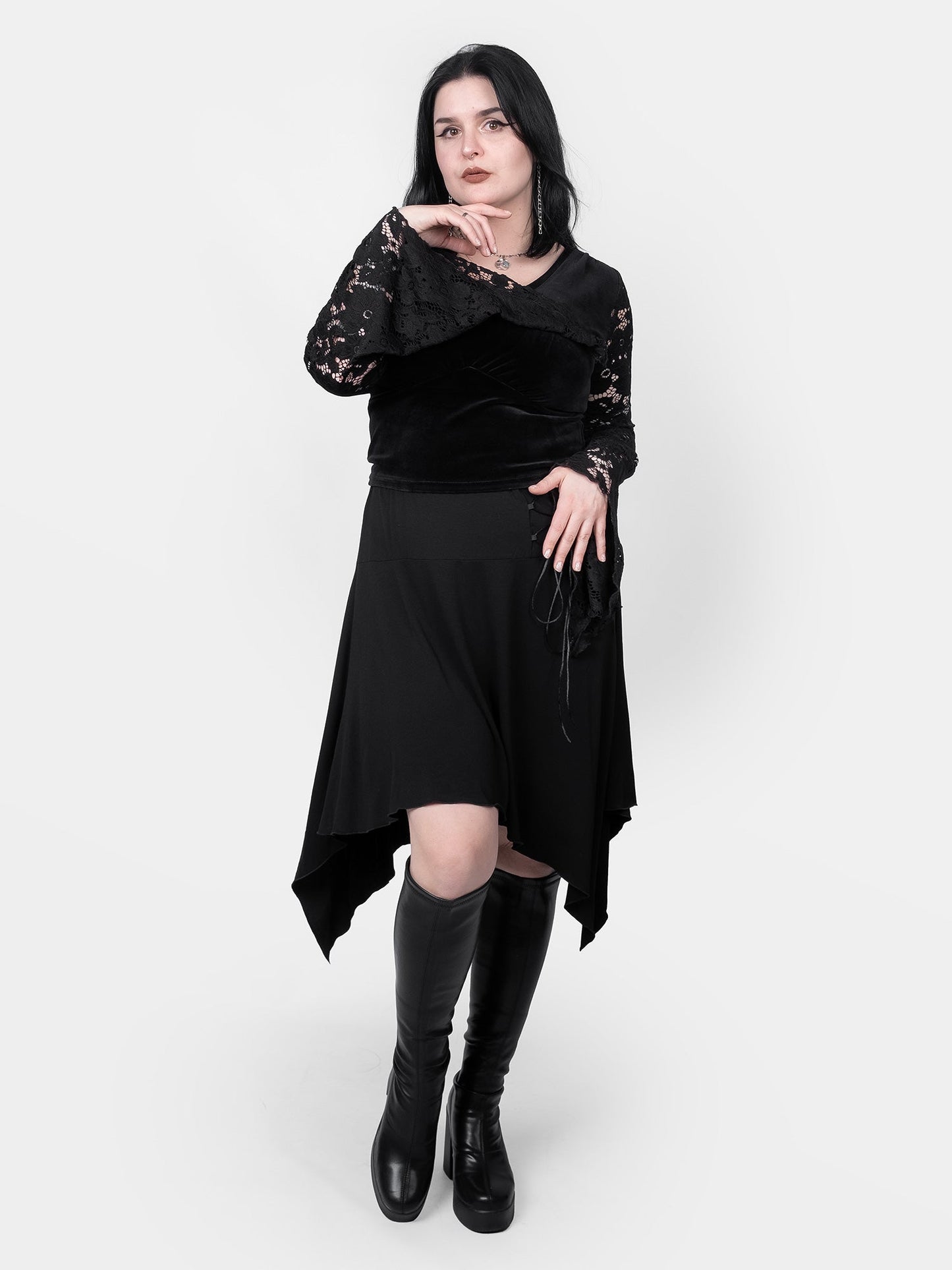 Lilith Asymmetrical Laced Up Skirt