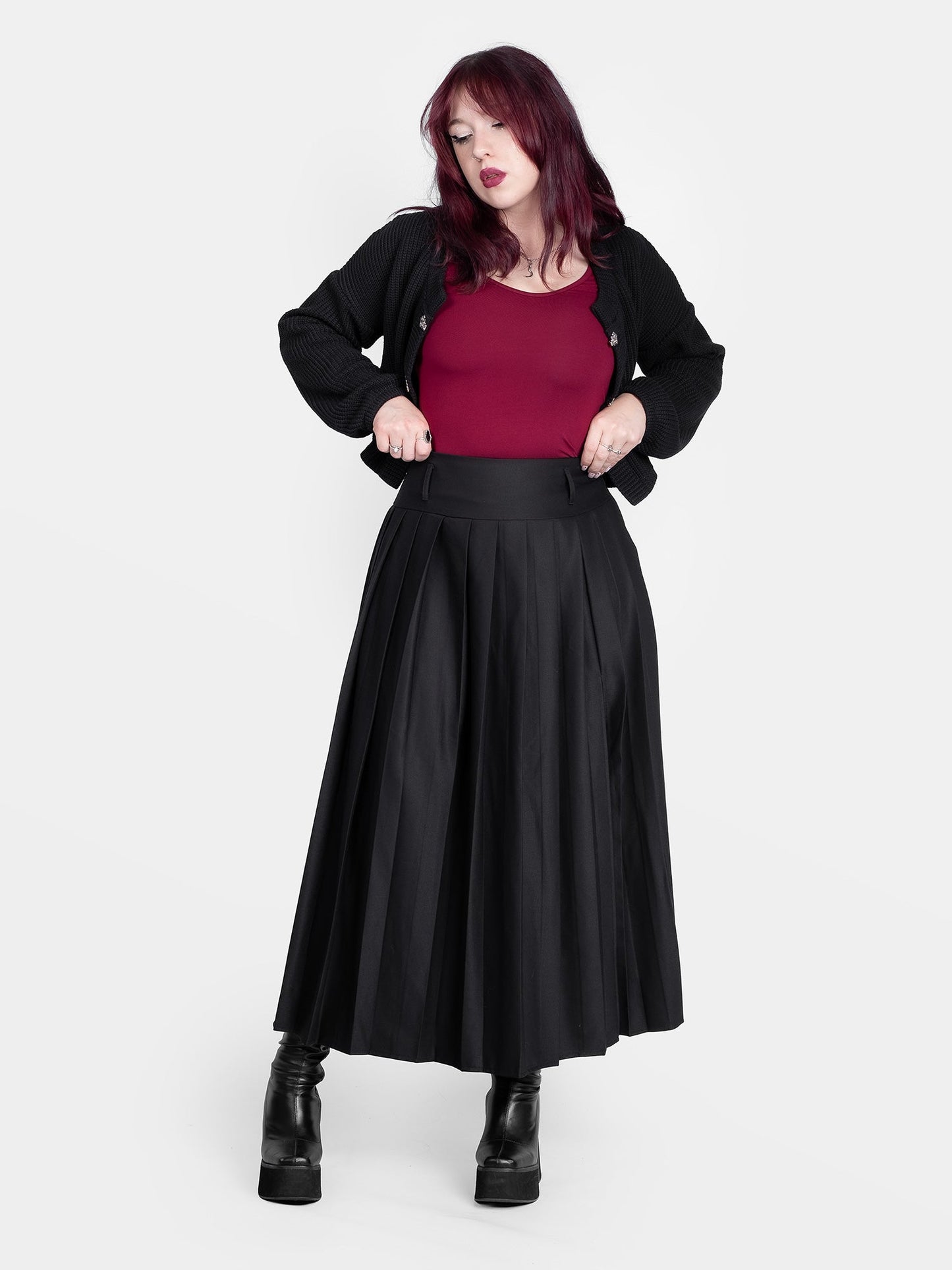 Vivienne Pleated Maxi Skirt with Pockets