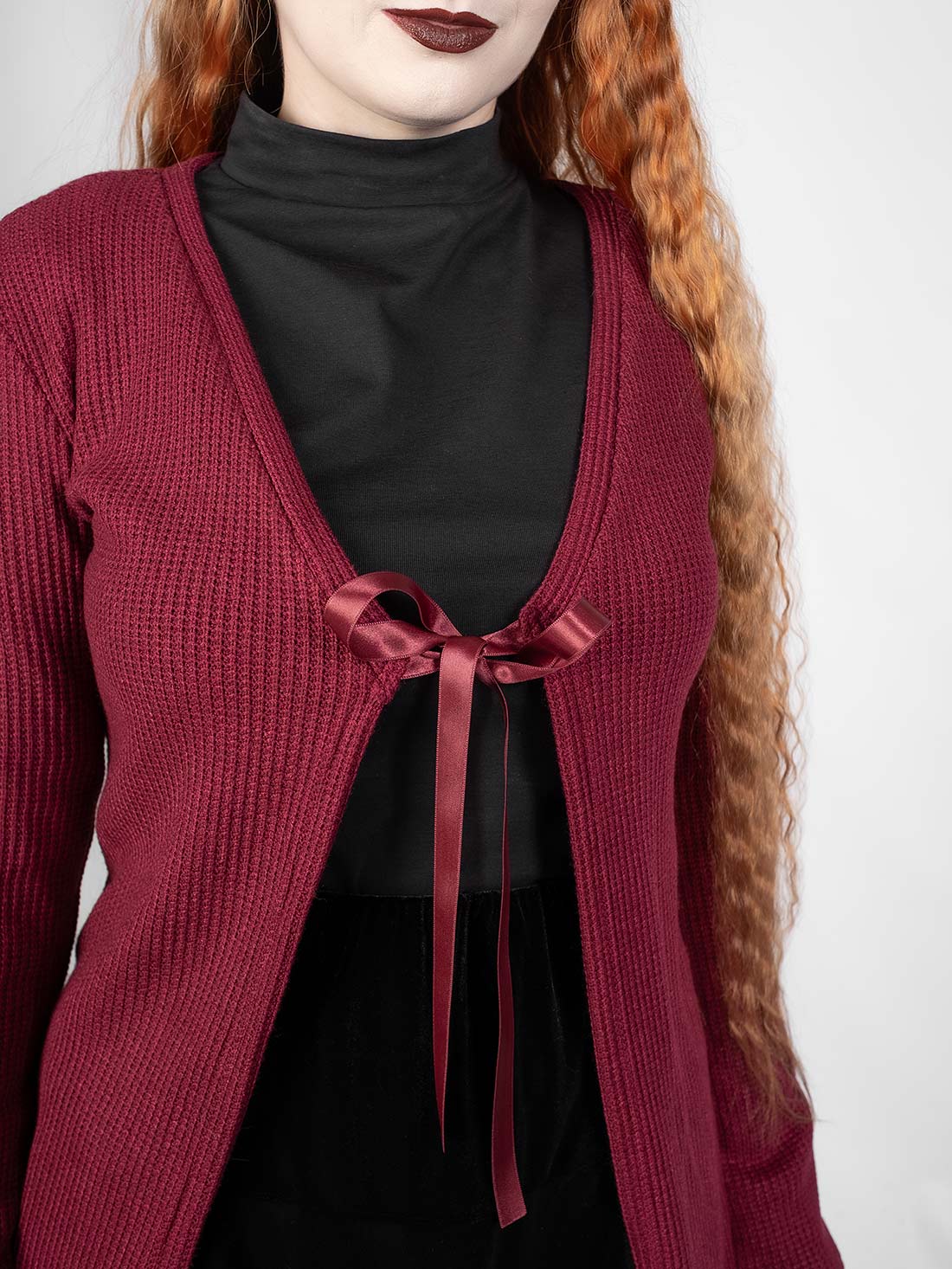 Rhiannon Burgundy Long Cardigan