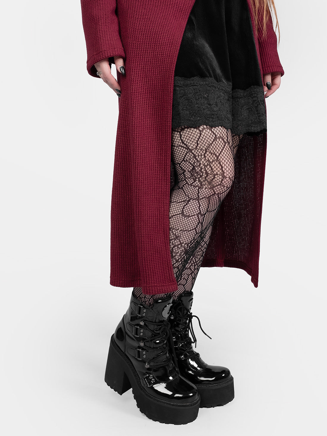 Rhiannon Burgundy Long Cardigan