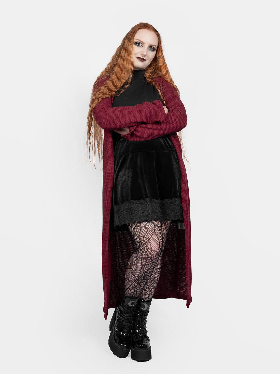 Rhiannon Burgundy Long Cardigan