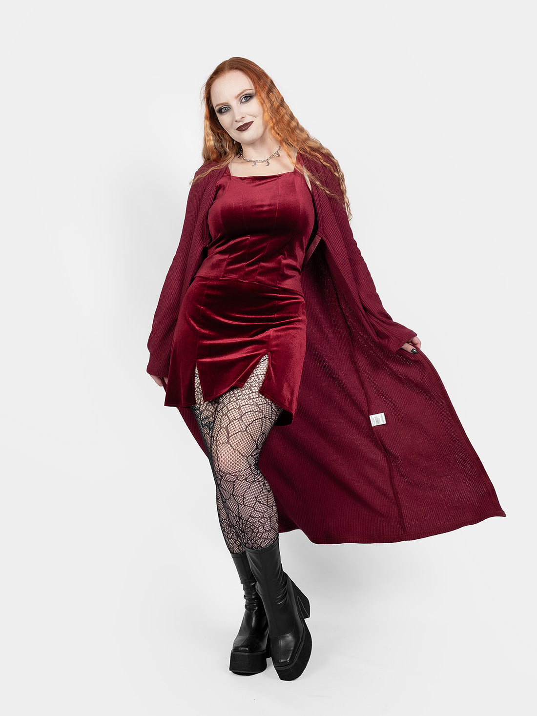 Rhiannon Burgundy Long Cardigan