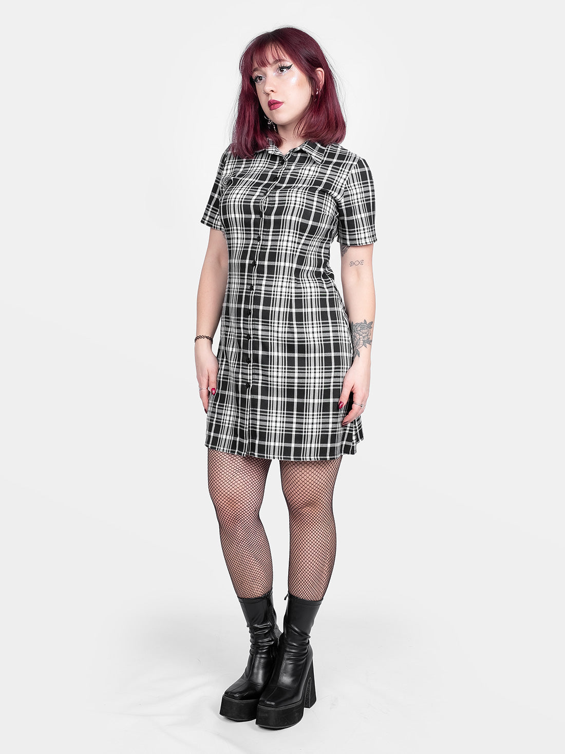 Carmen Plaid Button Up Dress