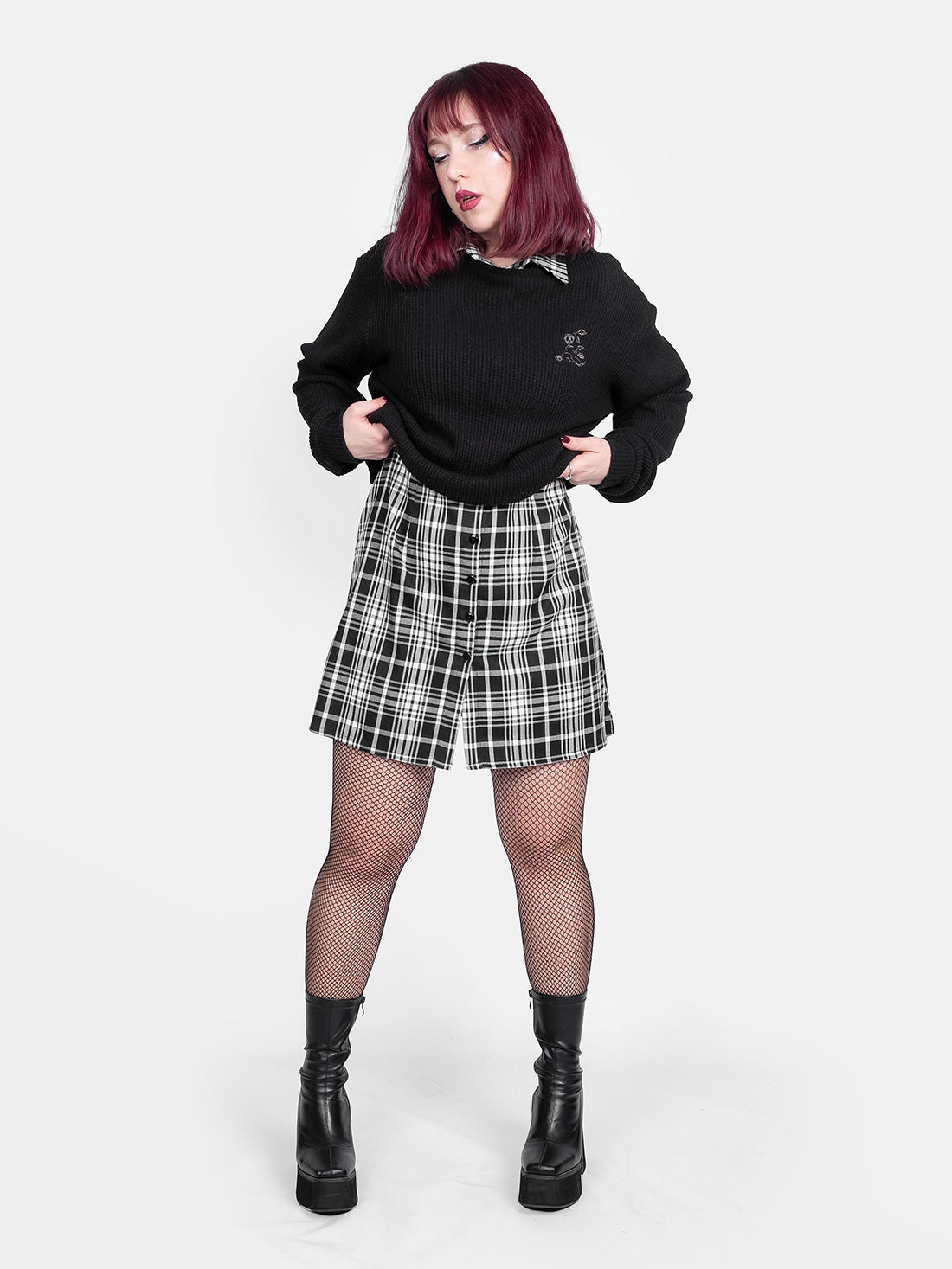 Carmen Plaid Button Up Dress