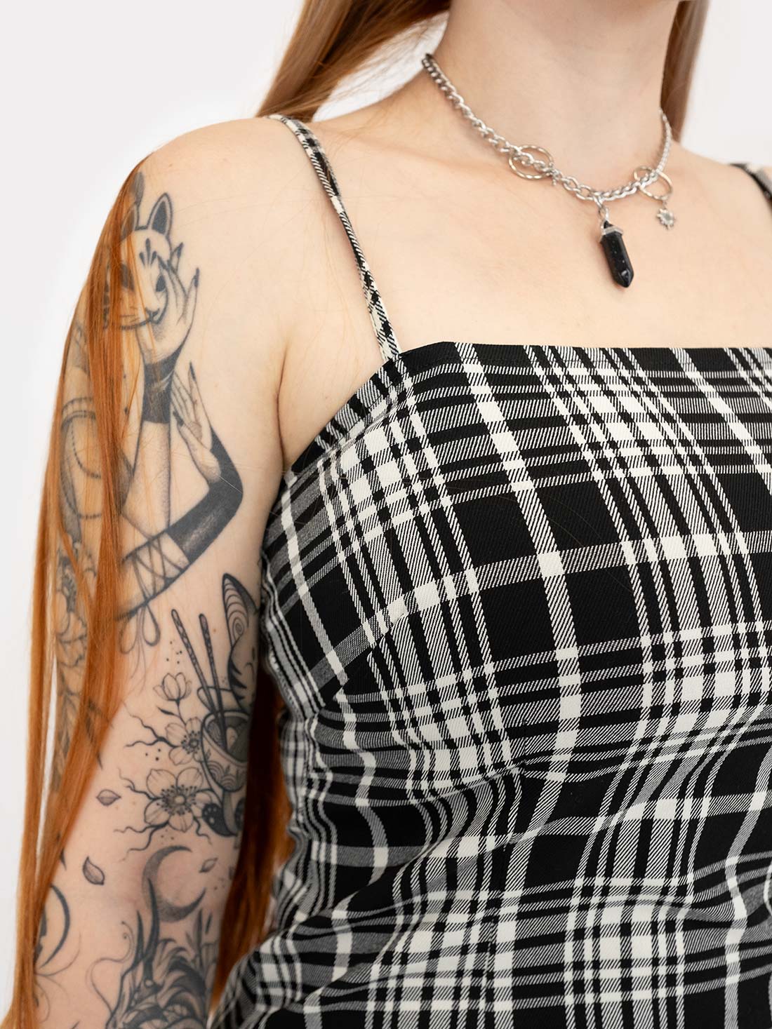 Noisy Plaid Sleeveless Dress