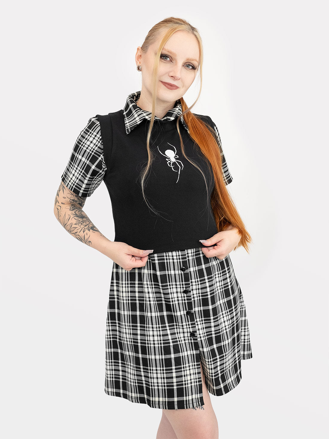 Carmen Plaid Button Up Dress