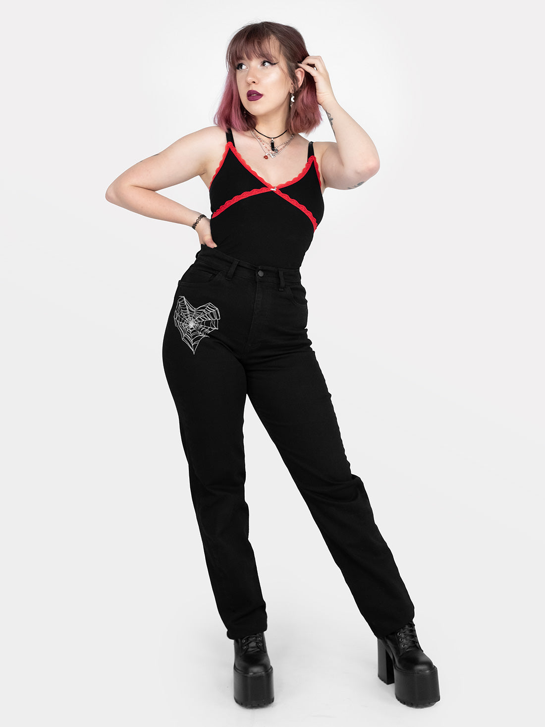 Opium Red Lace Crop Top