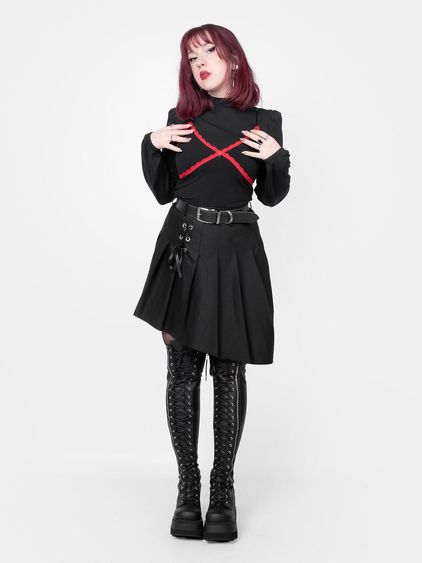 Villain Red Lace Crop Top