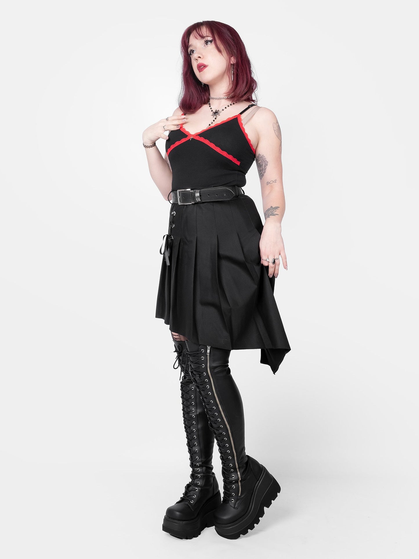 Villain Red Lace Crop Top