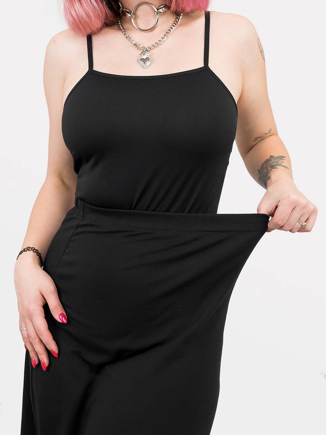 Demeter Black Slit Midi Skirt