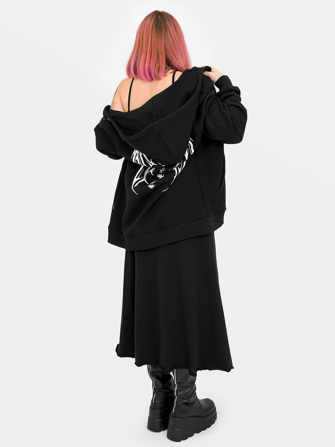 Demeter Black Slit Midi Skirt