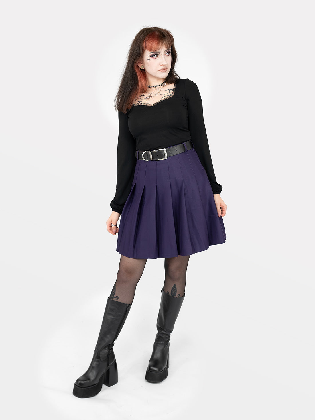 TALL Purple Tennis Belt Skirt
