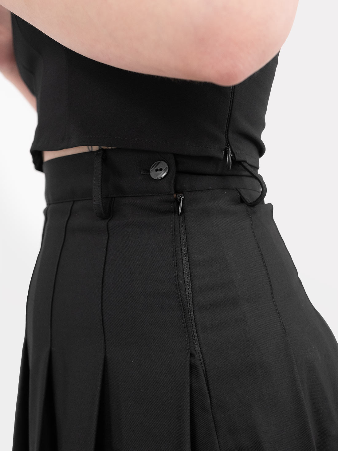 TALL Black Tennis Skirt